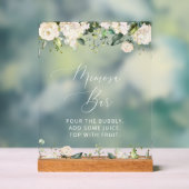 Weiße Blume, Creme Blume, Boho, Mimosa Bar Acrylschild (Neutral)