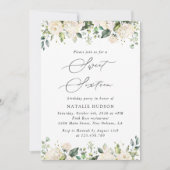 Weiße Blume, Creme-Blume, Boho, Sweet 16 Einladung (Vorderseite)