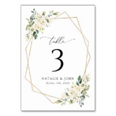 Weiße Blume, Creme-Blume, Boho, Tischnummern (Rückseite)