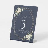 Weiße Blume, Creme-Blume, Boho, Tischnummern Sockelschild (Vorderseite)