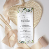 Weiße Blume, Creme-Blume, Brautparty-Menü Menükarte