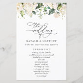 Weiße Blume, Creme-Blume, Hochzeitsprogramm (Vorderseite)