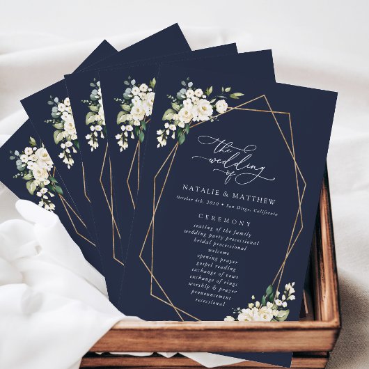 Weiße Blume, Creme-Blume, Hochzeitsprogramm
