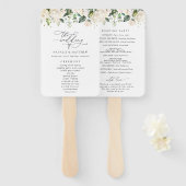 Weiße Blume, Creme-Blume, Hochzeitsprogramm Fächer (Vorne und Hinten)