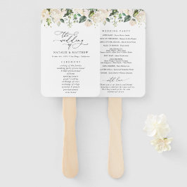 Weiße Blume, Creme-Blume, Hochzeitsprogramm Fächer