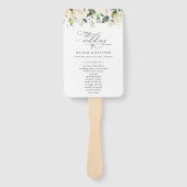 Weiße Blume, Creme-Blume, Hochzeitsprogramm Fächer (Vorderseite)