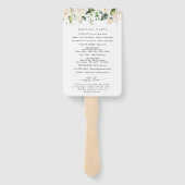 Weiße Blume, Creme-Blume, Hochzeitsprogramm Fächer (Rückseite)