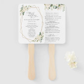 Weiße Blume, Creme-Blume, Hochzeitsprogramm Fächer (Vorne und Hinten)