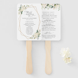 Weiße Blume, Creme-Blume, Hochzeitsprogramm Fächer