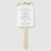 Weiße Blume, Creme-Blume, Hochzeitsprogramm Fächer (Rückseite)