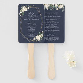 Weiße Blume, Creme-Blume, Hochzeitsprogramm Fächer