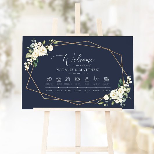 Weiße Blume, Creme-Blume, Hochzeitzeitzeitschrift Poster