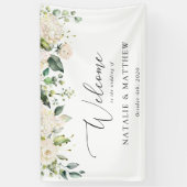 Weiße Blume, cremige Blume, Begrüßung Banner (Vertikal)