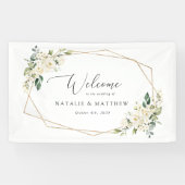 Weiße Blume, cremige Blume, Begrüßung Banner (Horizontal)