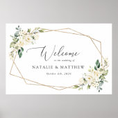 Weiße Blume, cremige Blume, Begrüßung Poster (Vorne)