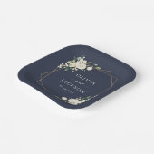 Weiße Blume, cremige Blume, Grünpflanzen, Hochzeit Pappteller (Gewinkelt)