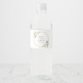 Weiße Blume, cremige Blume, Grünpflanzen, Hochzeit Wasserflaschenetikett (Vorderseite)