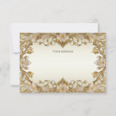 Weiße Blume Decorative Gold Dankeschön Karte (Rückseite)