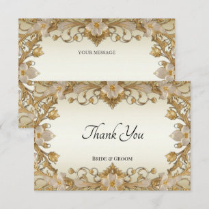 Weiße Blume Decorative Gold Dankeschön Karte