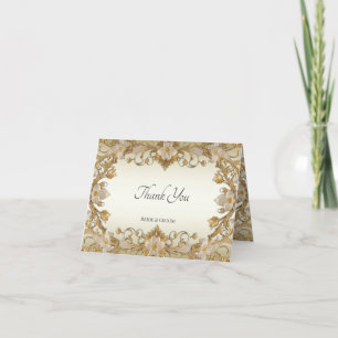 Weiße Blume Decorative Gold Dankeschön Karte