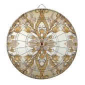 Weiße Blume Decorative Gold Dartboard Dartscheibe (vorne)