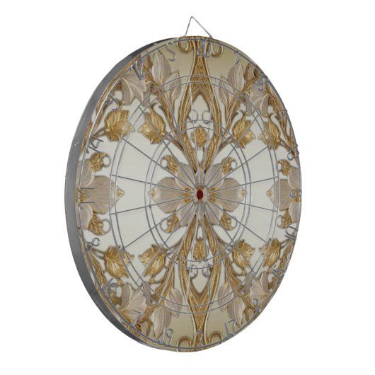 Weiße Blume Decorative Gold Dartboard Dartscheibe (Vorderseite Links)