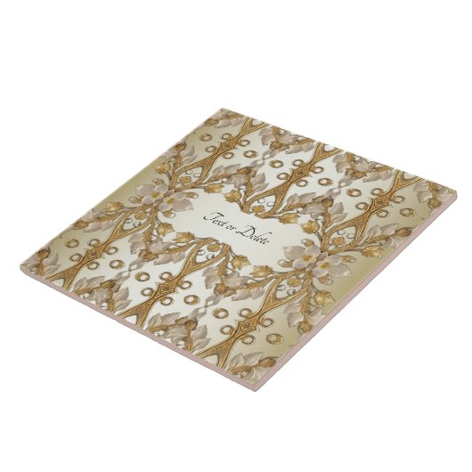 Weiße Blume Decorative Gold Keramik Tile Fliese (Seite)