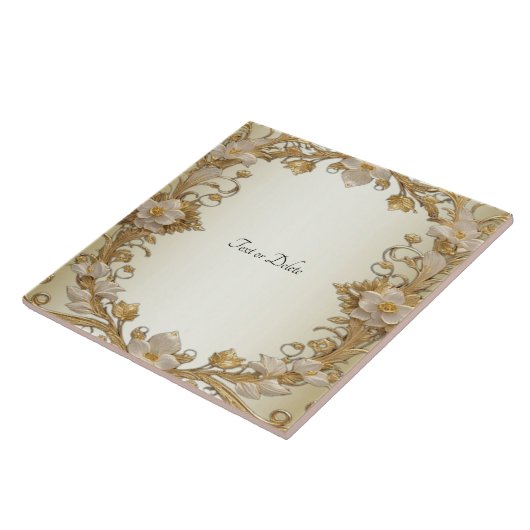 Weiße Blume Decorative Gold Keramik Tile Fliese (Seite)