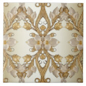 Weiße Blume Decorative Gold Keramik Tile Fliese (Vorderseite)