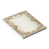 Weiße Blume Decorative Gold Notepad Notizblock (angewinkelt)