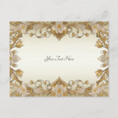 Weiße Blume Decorative Gold Postkarte (Vorderseite)