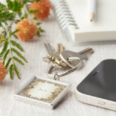 Weiße Blume Decorative Gold Schlüsselanhänger (Seite)