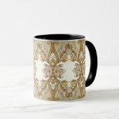 Weiße Blume Decorative Gold Tasse (VorderseiteRechts)