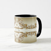 Weiße Blume Decorative Gold Tasse (VorderseiteRechts)
