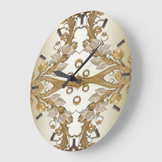 Weiße Blume Decorative Gold Wall Uhr (Winkel)