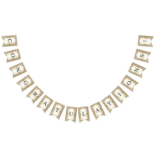 Weiße Blume Decorative Goldjagdflagge Wimpelkette (Alle)