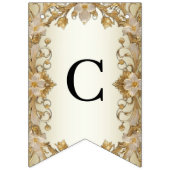 Weiße Blume Decorative Goldjagdflagge Wimpelkette (Erste Fahne)