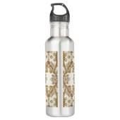 Weiße Blume Decorative Goldwasserflasche Edelstahlflasche (Rückseite)