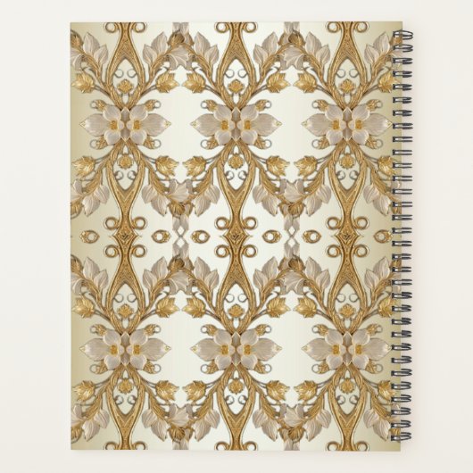 Weiße Blume Dekorative Goldplaner Planer (Rückseite)