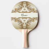 Weiße Blume Dekorative Goldschmiedepaddel Tischtennis Schläger (Rückseite)