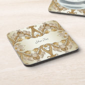 Weiße Blume dekorativer Untersetzer aus Edelstahl (Linke Seite)