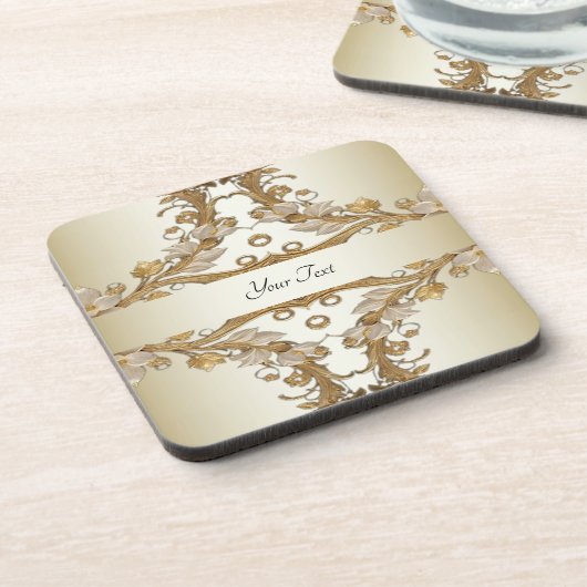 Weiße Blume dekorativer Untersetzer aus Edelstahl (Linke Seite)