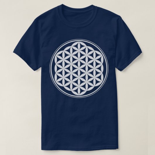 Weiße Blume des Lebens T-Shirt (Design vorne)