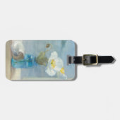 Weiße Blume, die das Meer übersieht Gepäckanhänger (Vorderseite horizontal)