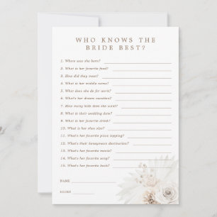 Weiße Blume, die die Bride Best Game Card kennt Einladung