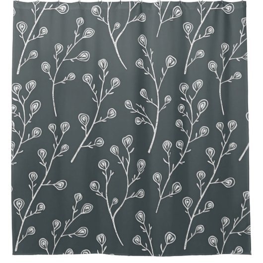 Weiße Blume Duschvorhang (Vorderseite)