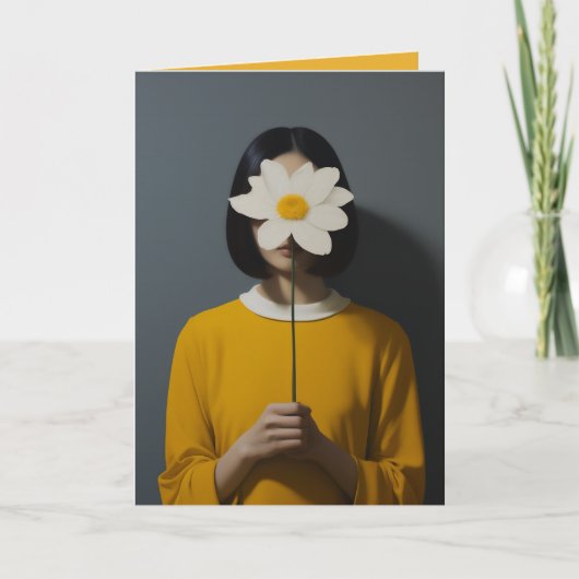 Weiße Blume Einladung (Vorderseite)
