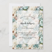 Weiße Blume Einladung (Vorderseite)