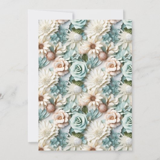 Weiße Blume Einladung (Rückseite)