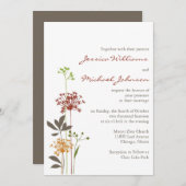 Weiße Blume Einladung (Vorne/Hinten)